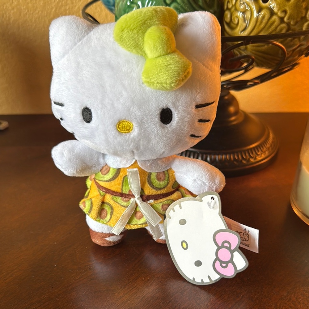 Hello Kitty Plush Toy with Yellow Bow